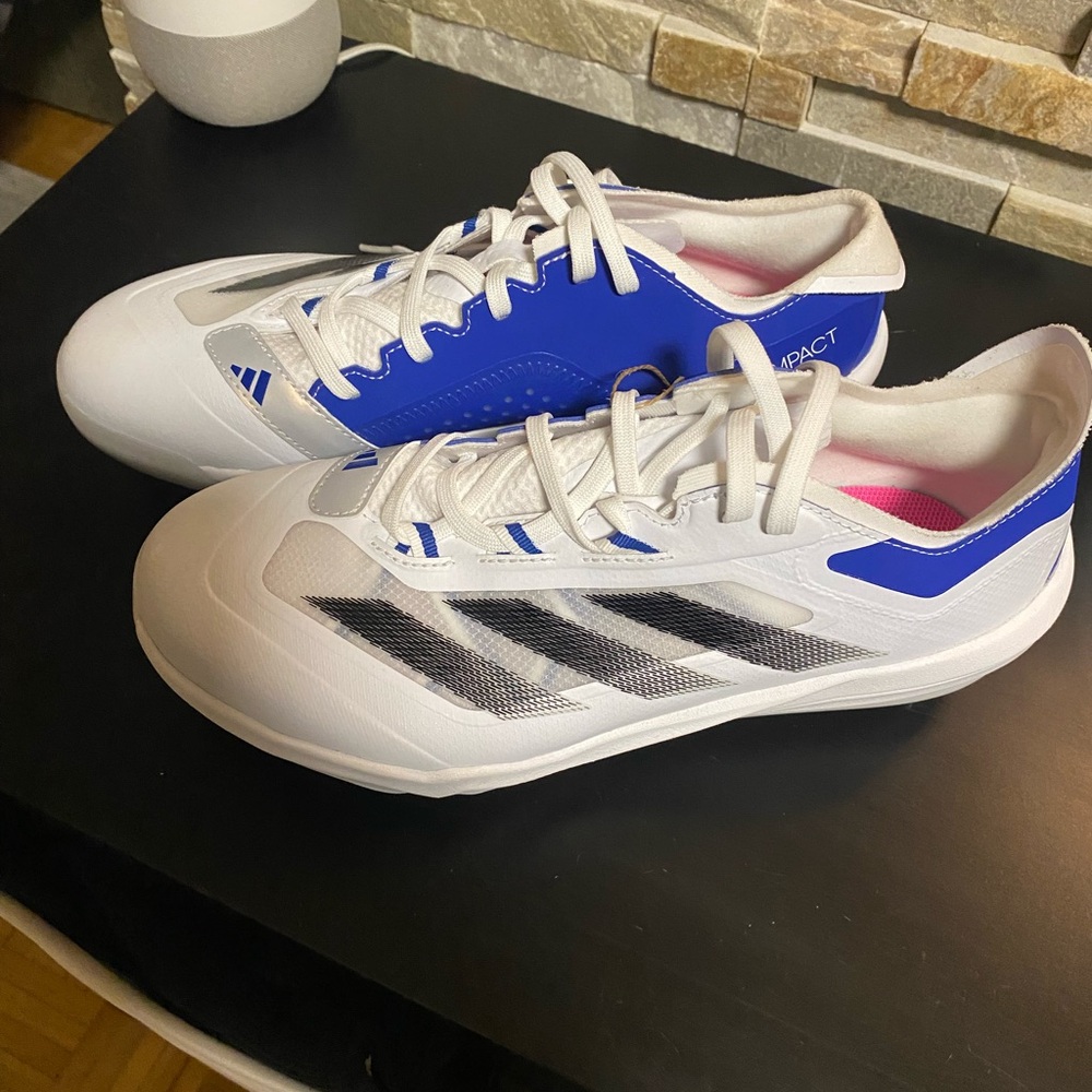 Adidas Men's White and Blue Athletic Shoes- size men’s 7.5 New